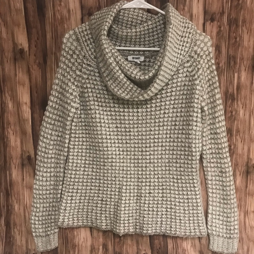 BB Dakota cowl neck crochet sweater